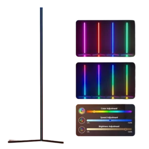 Lámpara de pie inteligente RGB con sincronización de música, luz de ambiente de pie con cambio de 16 millones de colores, con aplicación y Control remoto