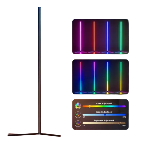 Lámpara de pie inteligente RGB con sincronización de música, luz de ambiente de pie con cambio de 16 millones de colores, con aplicación y Control remoto