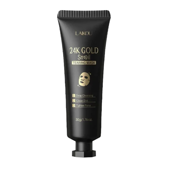 LAIKOU 24K Gold Caracol Colágeno Peel Off Mascarilla facial de desgarro Limpieza profunda Elimina puntos negros Cuidado facial 50g